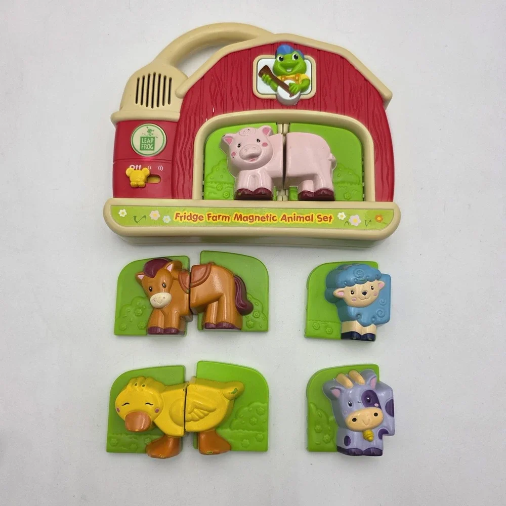 LeapFrog Leap Frog Fridge Farm Animal Magnetic Set Working READ 2 pc. Missing